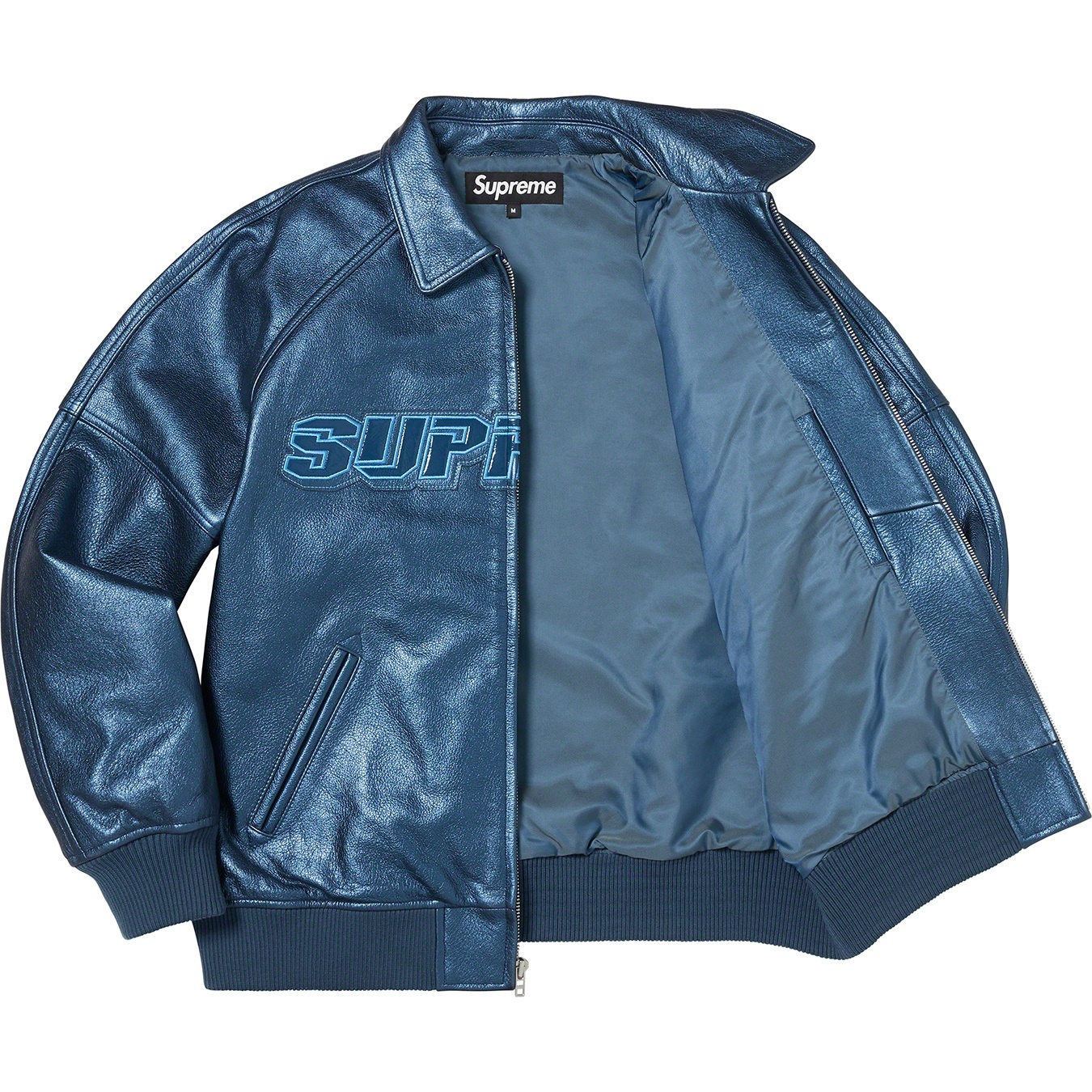 Silver Surfer Leather Varsity Jacket view 14